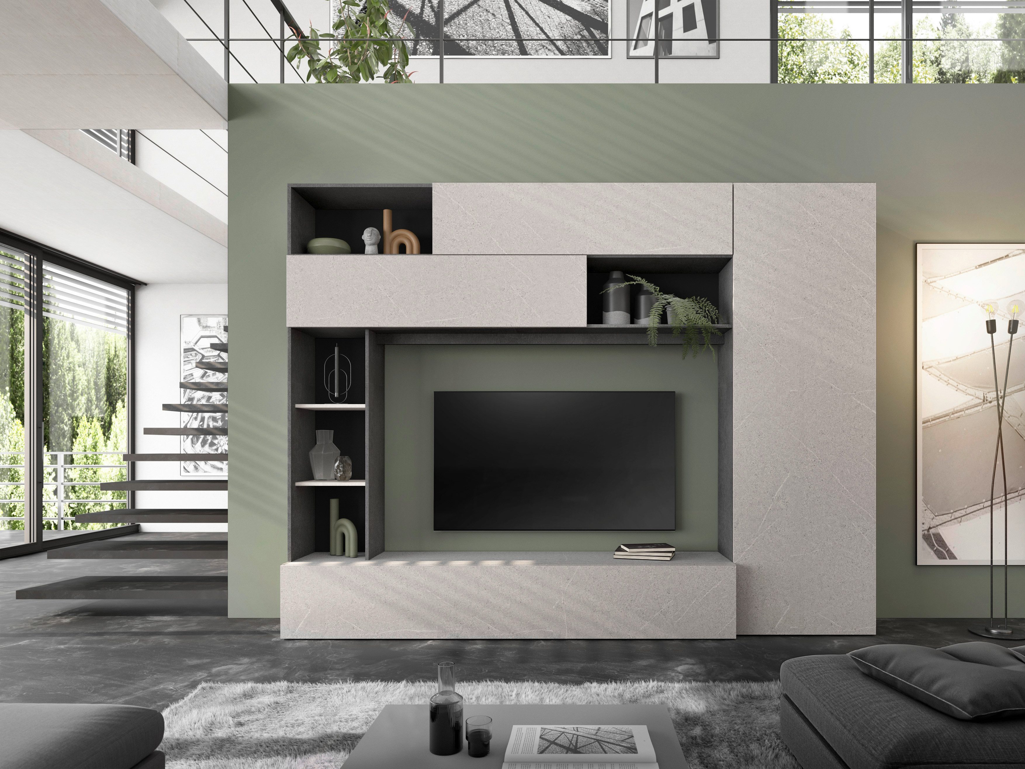 INOSIGN Wohnwand PRATO, Breite 272 cm, Höhe 210 cm, Kompakt-Wohnwand, Media günstig online kaufen