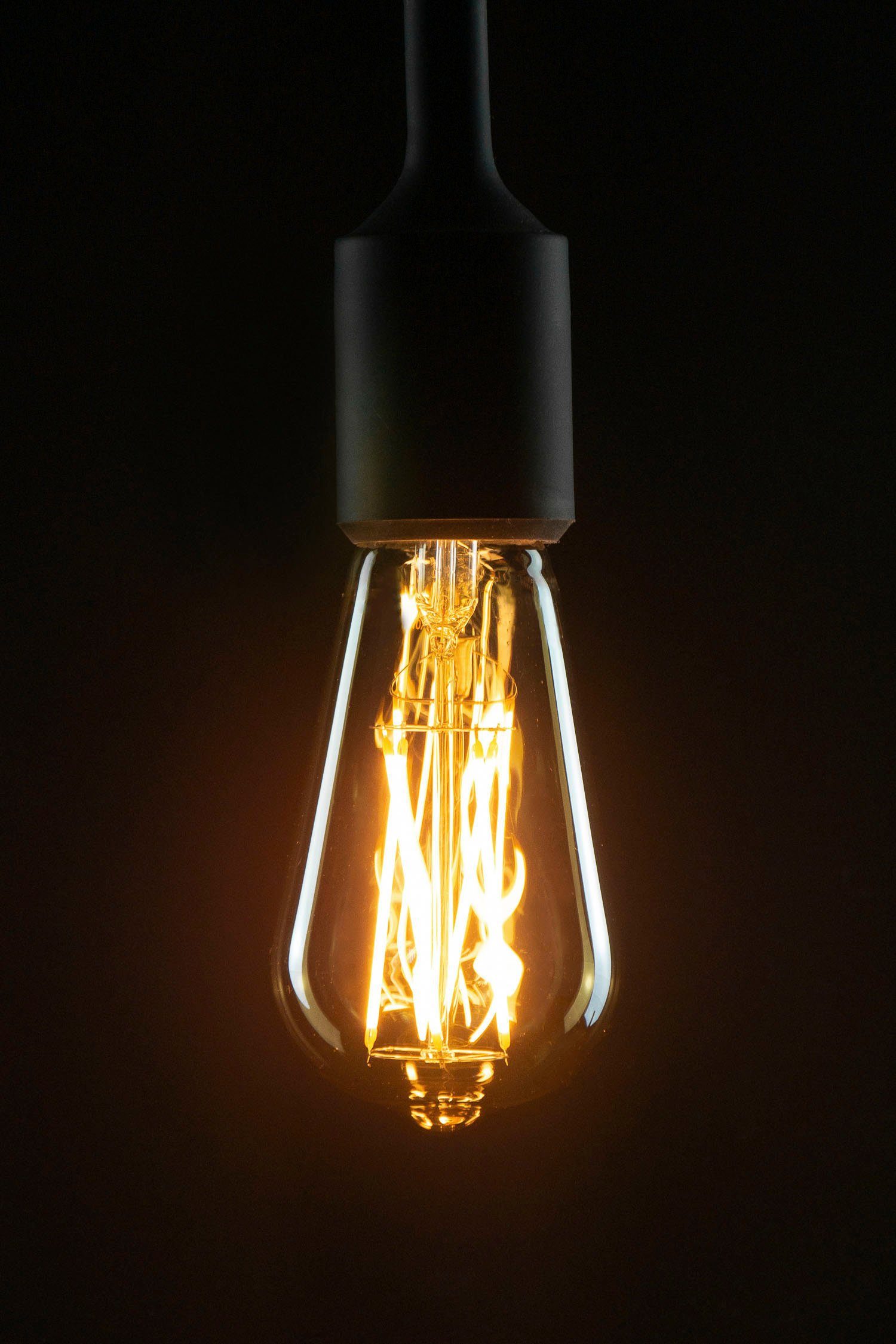 SEGULA LED-Leuchtmittel LED Rustika Long 1 Extra-Warmweiß, Style Rustika E27, 5W, CRI St., LED Long E27, gold, Style 90, gold, dimmbar