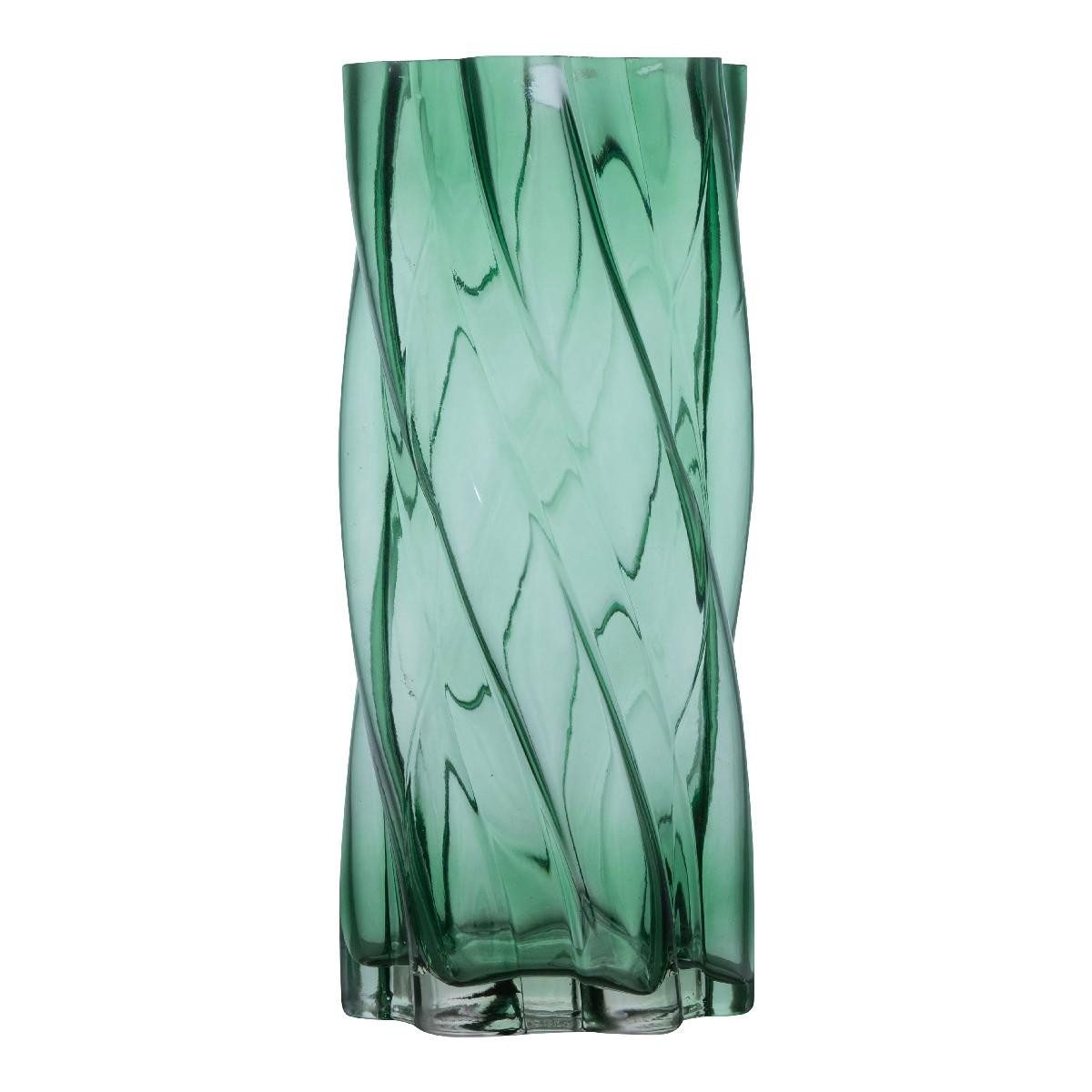 INNA-Glas Dekovase Blumenvase KATO, aus Glas, gedreht, klar-grün, 29cm, Ø13cm