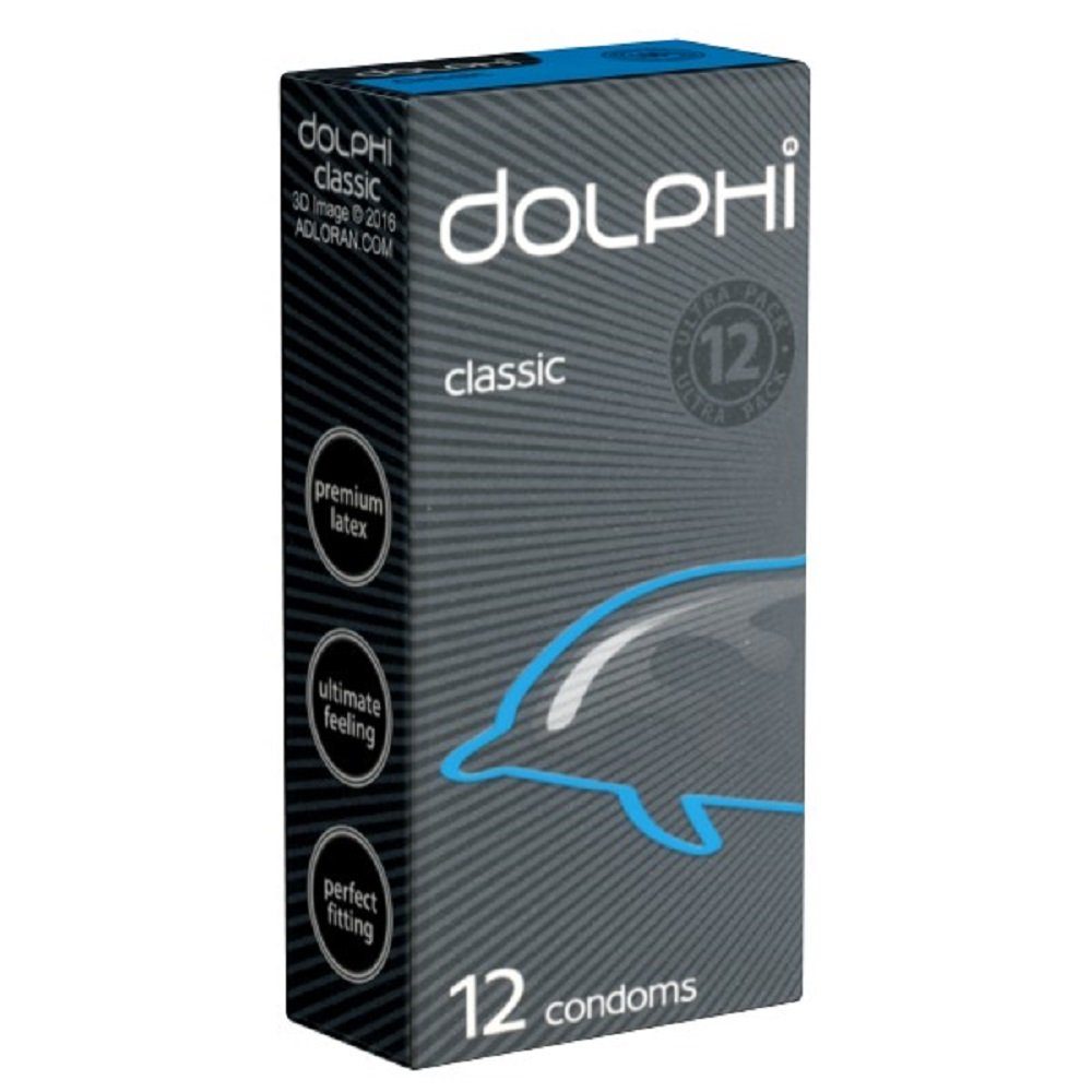Dolphi Kondome Classic Packung mit, 12 St., gefühlvolle Kondome für zuverlässige Sicherheit