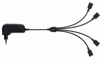 Beatfoxx SDC-1640 Ladegerät für Silent Disco V2 Kopfhörer USB-Ladegerät (bis zu 16 Kopfhörer gleichzeitig laden, 8-tlg., inkl. 4 Verteilerkabel, 3 Reiseadapter und Netzteil, USB-Verbindung zum Laden über PC und Laptop)