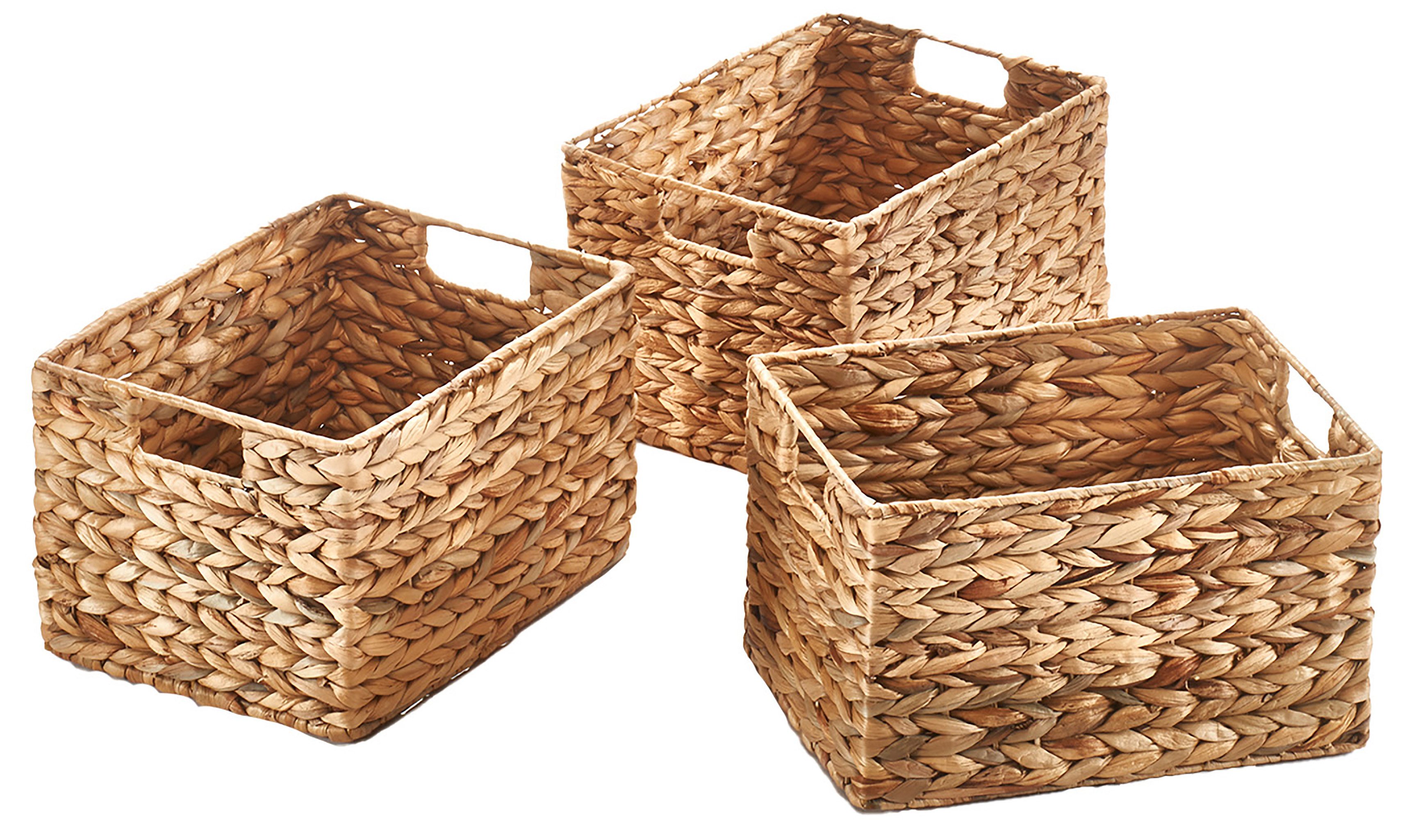 Kobolo Aufbewahrungskorb Regalkörbe Gr. M im 3er Set aus Wasserhyazinthe günstig online kaufen