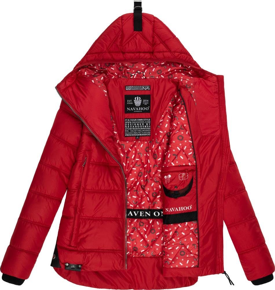 mit Kapuze Navahoo warm Renesmee Winterjacke rot gesteppte Steppjacke