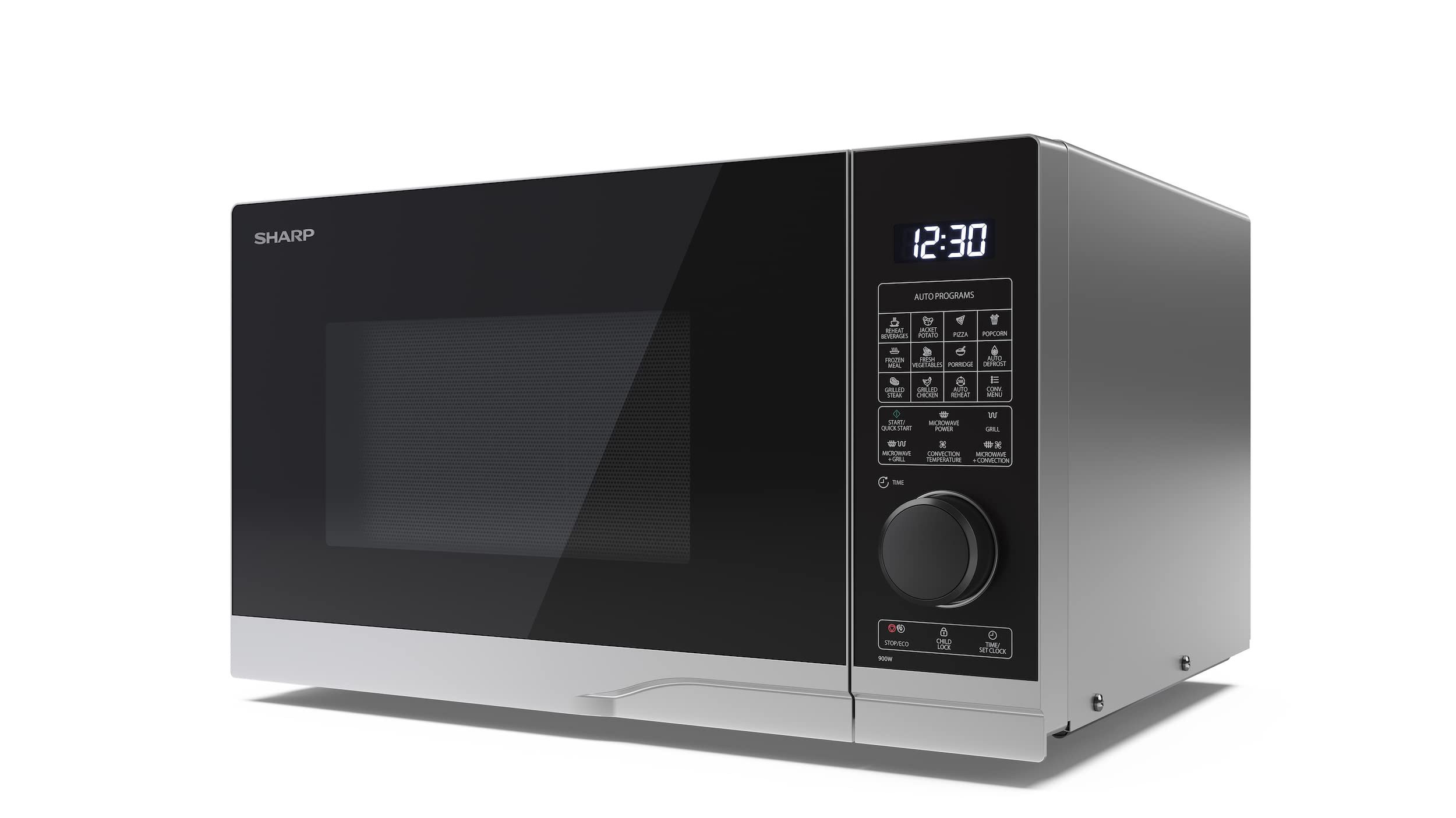 Sharp Mikrowelle YC-PC254AE-S, 25L Volumen, 3-in-1: Mikrowelle, Grill, Heißluft, Touch Steuerung