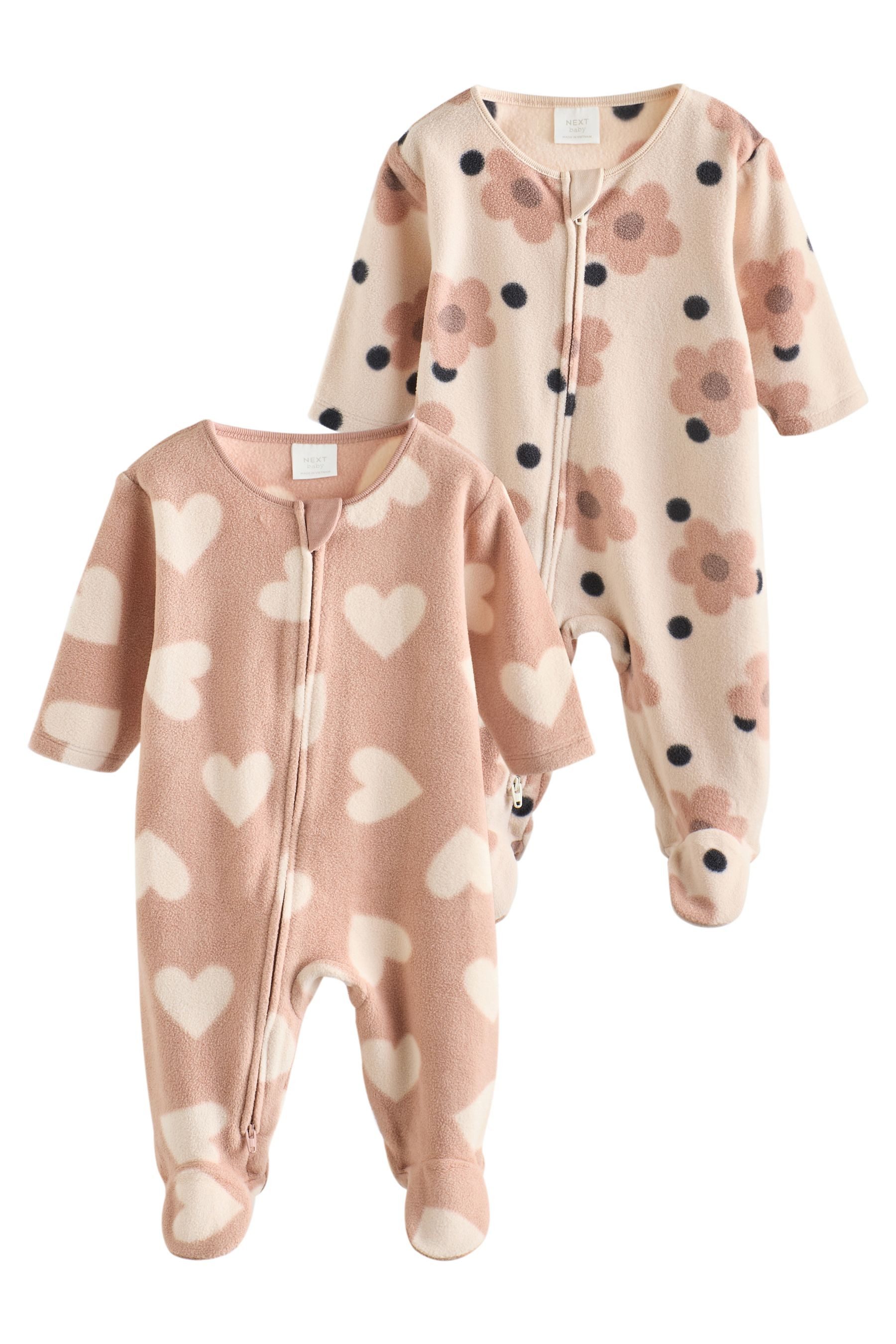 Schlafoverall Baby Schlafanzug mit 2-Wege-RV, 3er-Pack