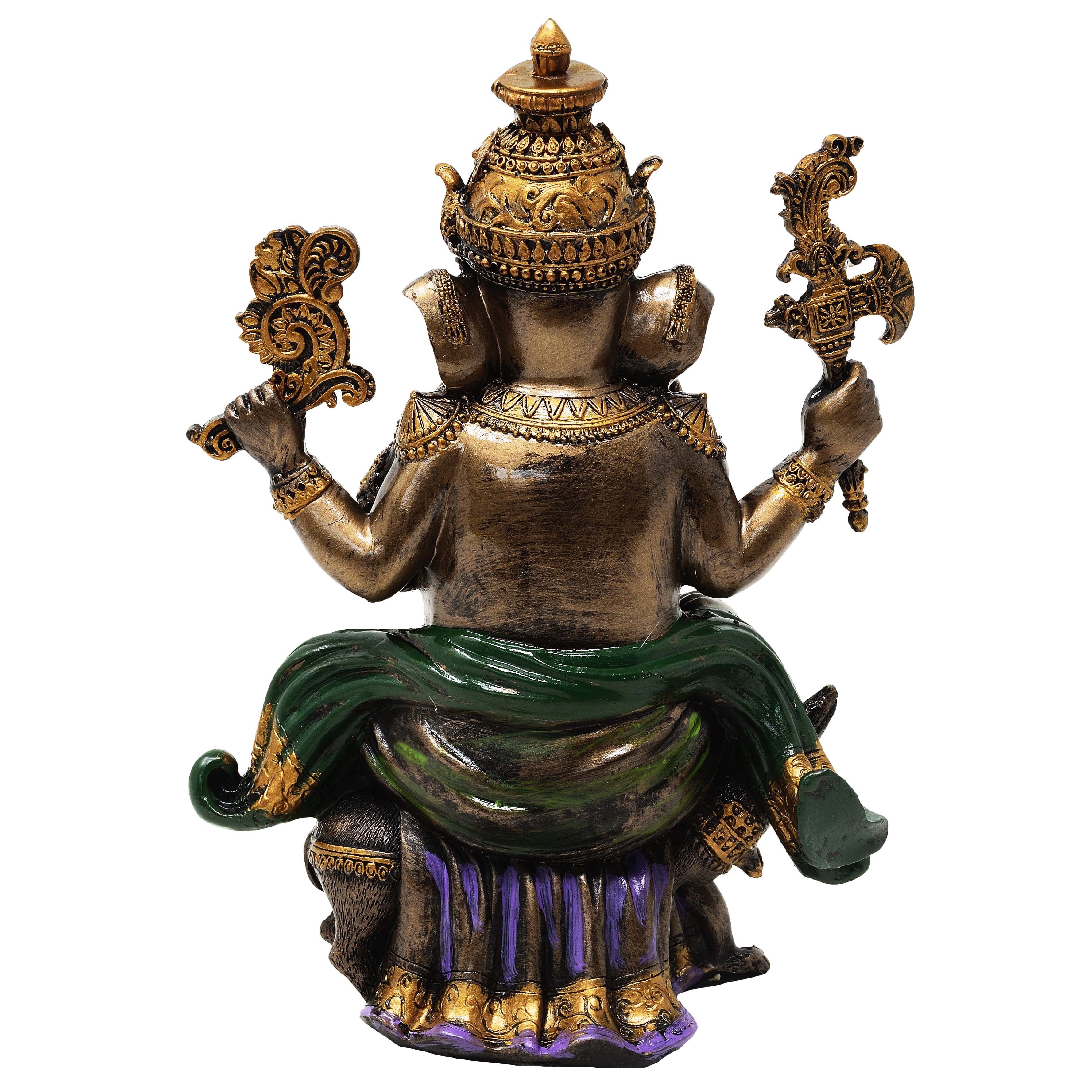 MystiCalls Buddhafigur Buddha Ganesha bronzefarben - Gottheit Buddha, Sammelfigur, Buddhafigur, Dekofigur, Dekorationsobjekt, Sammlerfigur