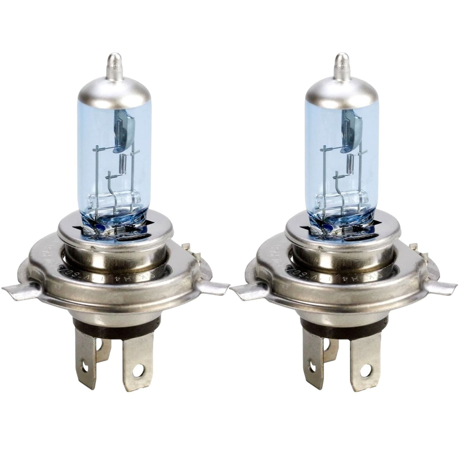 Cartrend KFZ-Ersatzleuchte Set 2x H4 12V 60W / 55W Xenon Blue Look, 2 St., blau, Effekt Design Halogen-Birnen P43t Box Leuchtmittel Autolampen