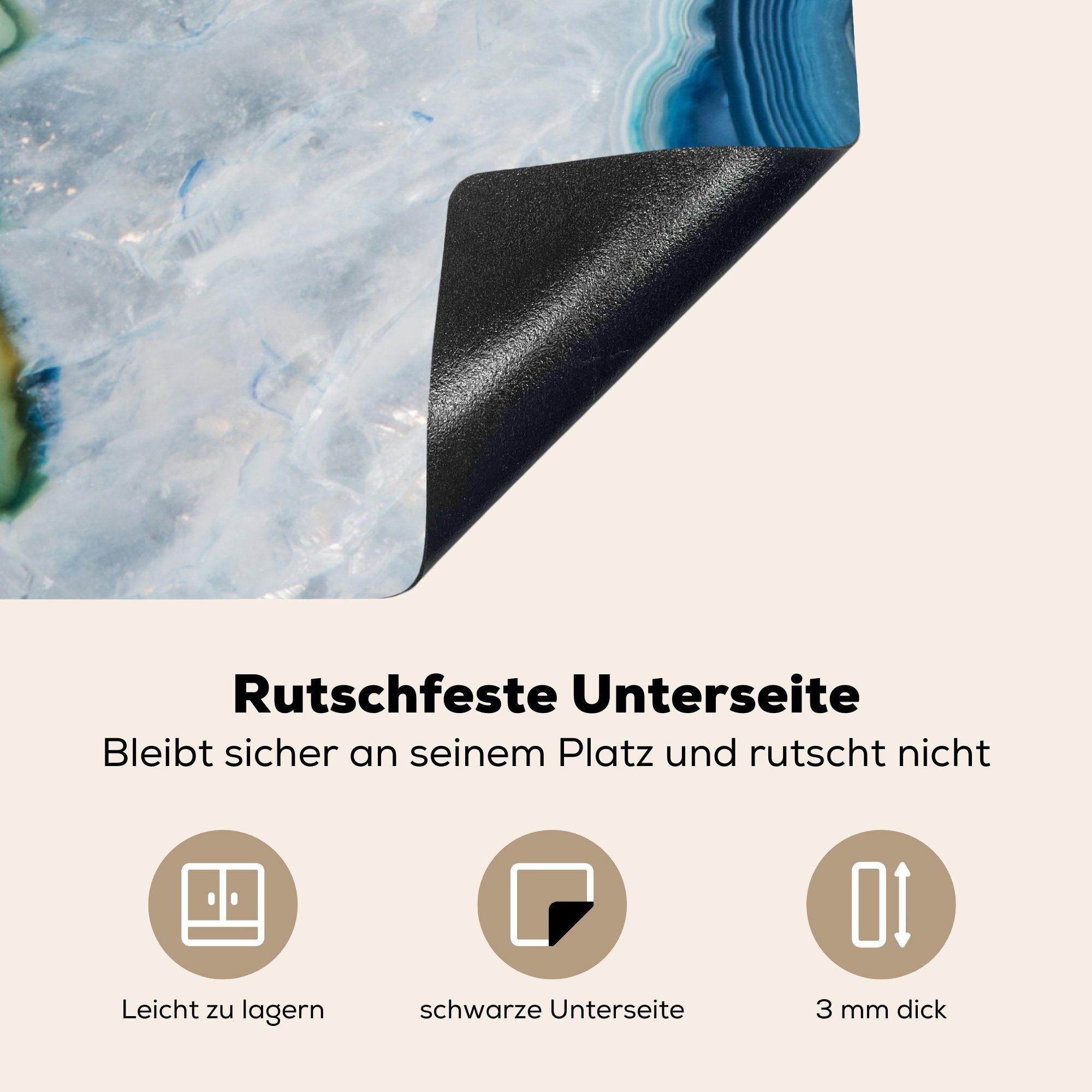 Schutz Vinyl, MuchoWow Herdblende-/Abdeckplatte Induktionskochfeld küche, 81x52 Edelsteinkristalls, Ceranfeldabdeckung die cm, Querschnitt für tlg), (1 eines