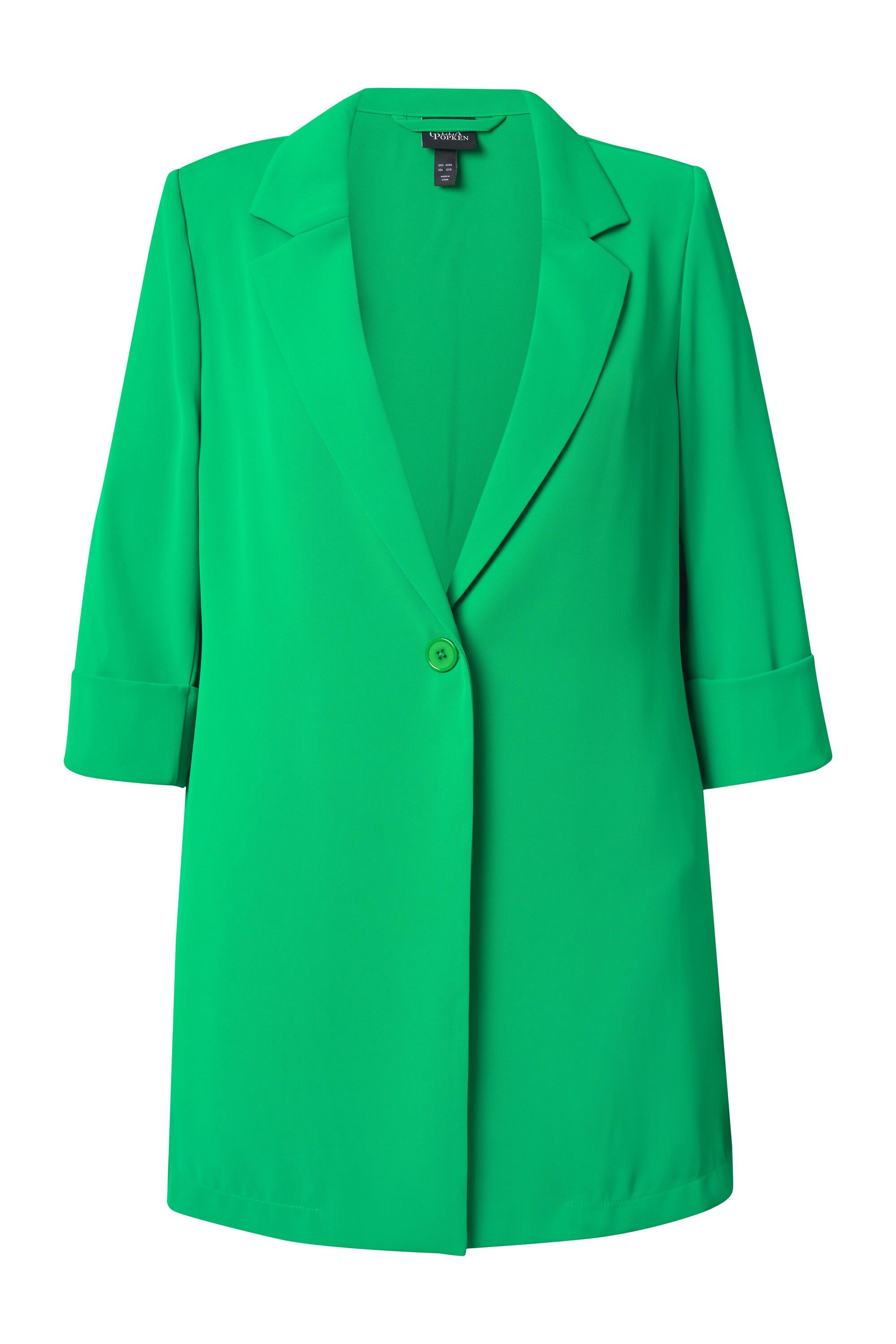 Ulla Popken Blusenblazer Blazer Reverskragen Seitenschlitze 3/4-Arm günstig online kaufen
