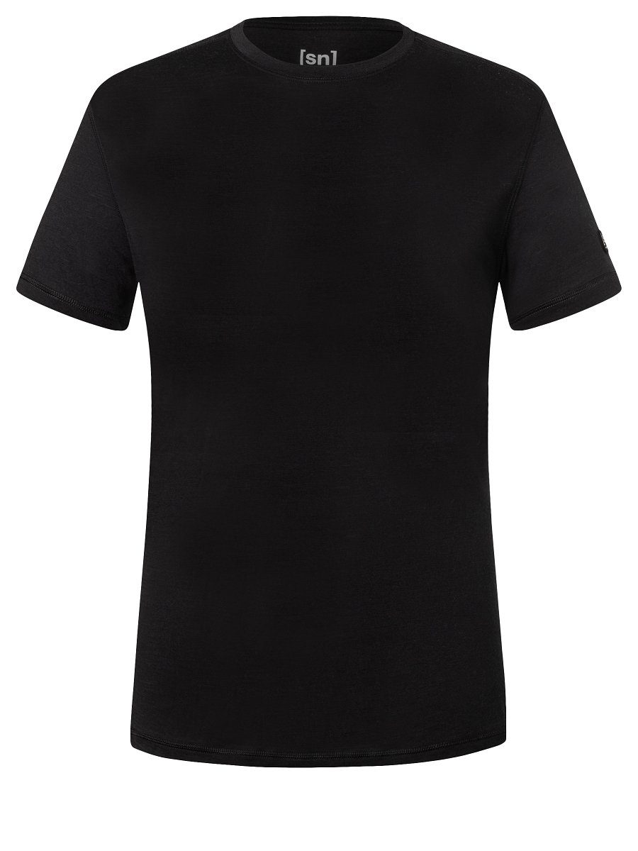 Merino T-Shirt SUPER.NATURAL Funktionsshirt SIERRA140 Merino-Materialmix M Jet TEE Black funktioneller