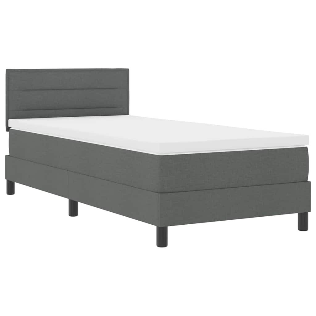 Bett Boxspringbett mit Matratze Dunkelgrau 80x200 cm Stoff