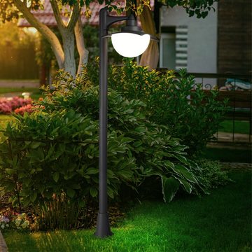 etc-shop LED Außen-Stehlampe, Leuchtmittel inklusive, Warmweiß, Steh Laterne Garten Außen Beleuchtung Hof Wege Lampe Alu anthrazit im