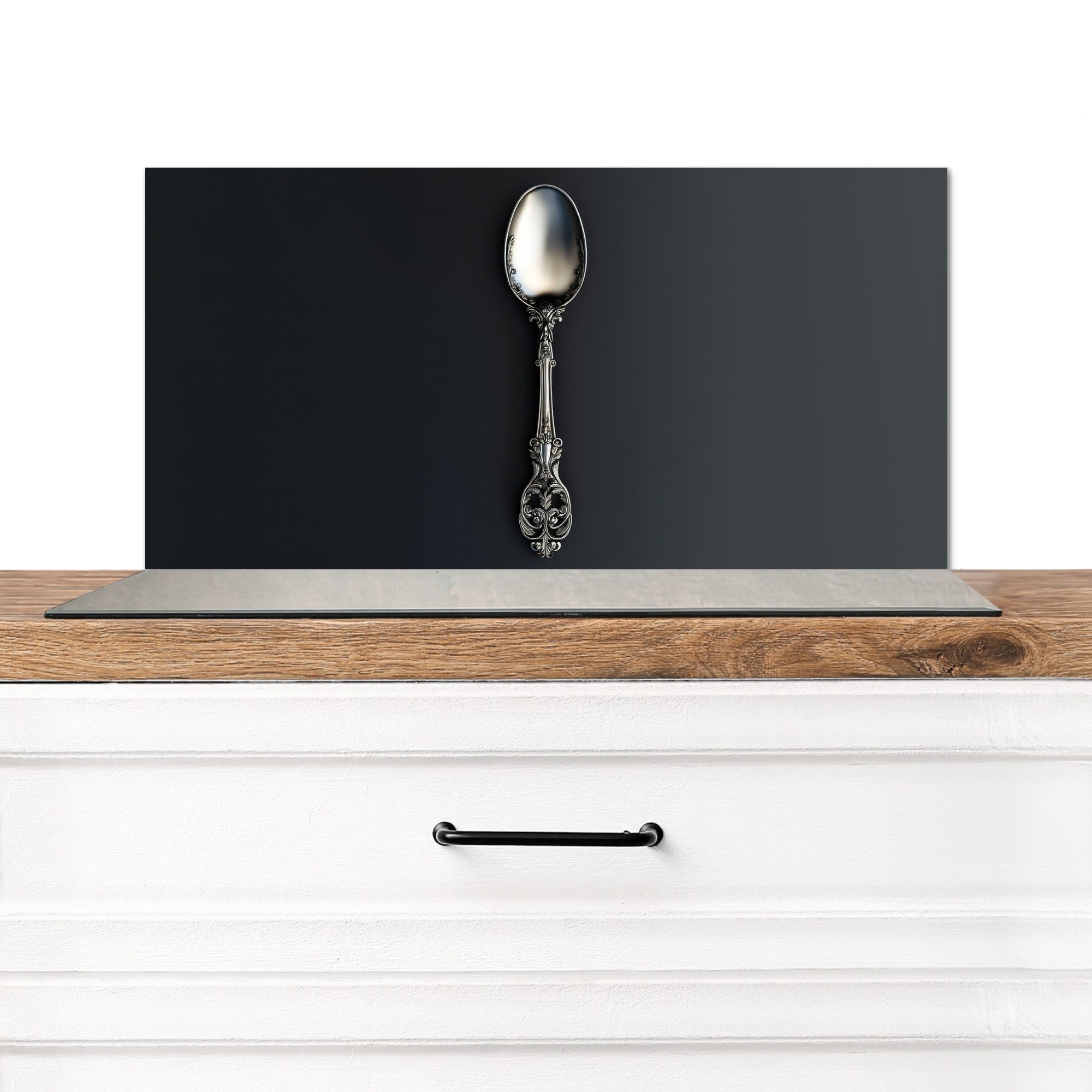 MuchoWow Küchenrückwand Löffel - Silber - günstig online kaufen