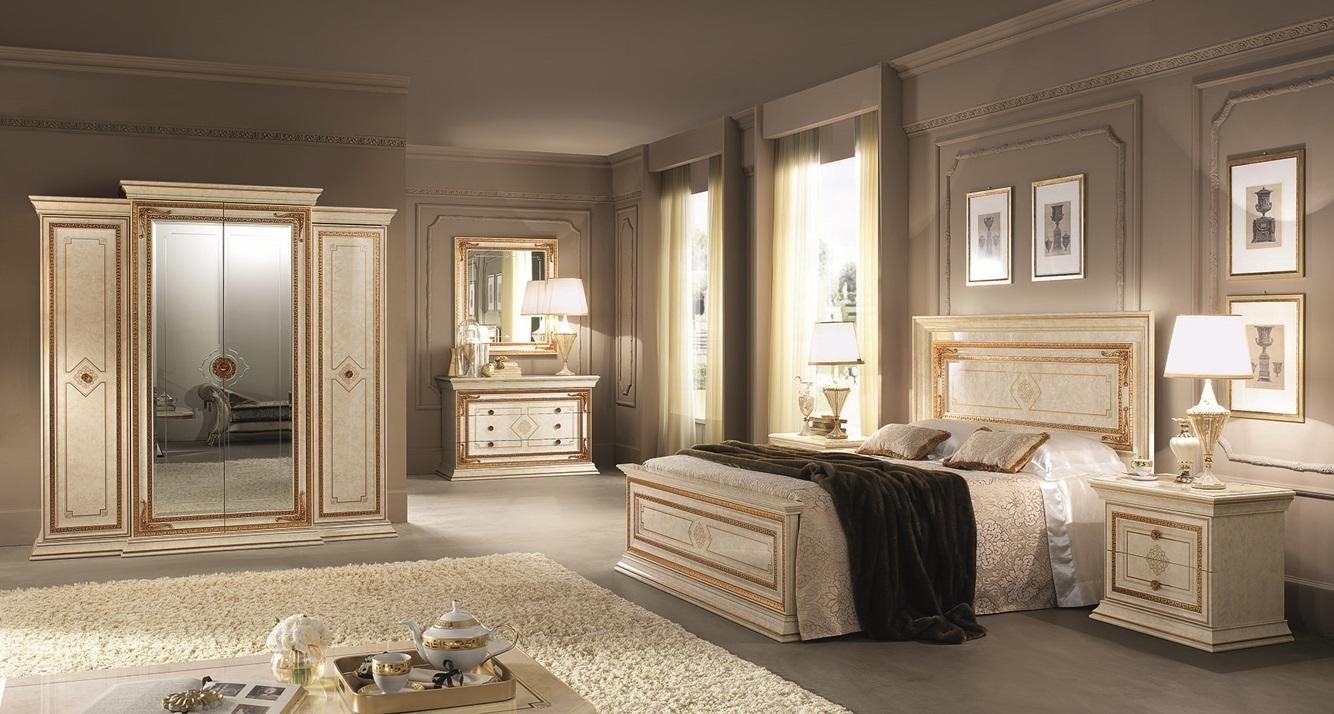 JVmoebel Schlafzimmer-Set Schlafzimmer Italienische Möbel Set Luxus 6tlg.  Bett Betten Neu