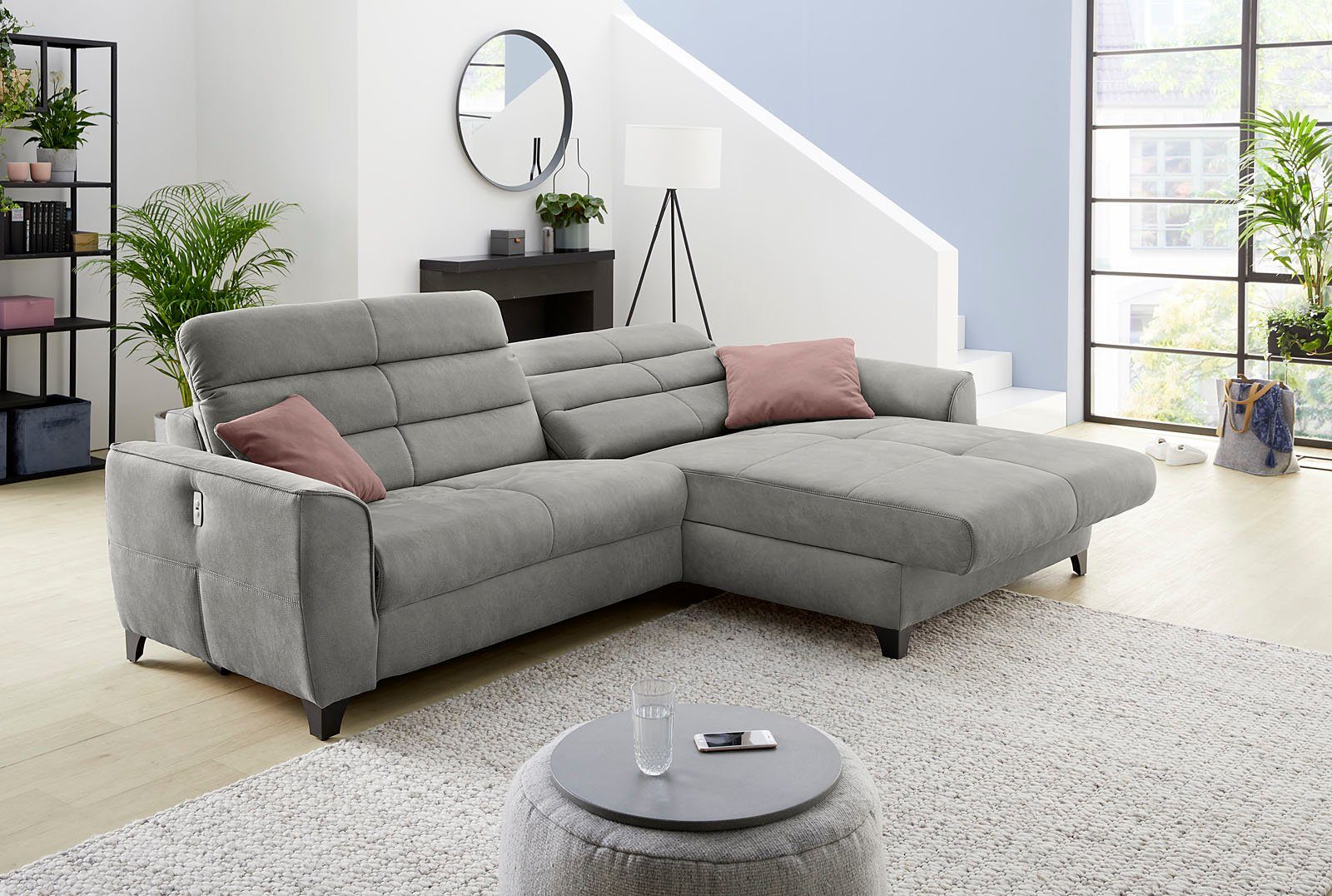 Jockenhöfer Gruppe breiten, mit elektromotorischen 120cm One, Double Ecksofa Relaxfunktionen 2x