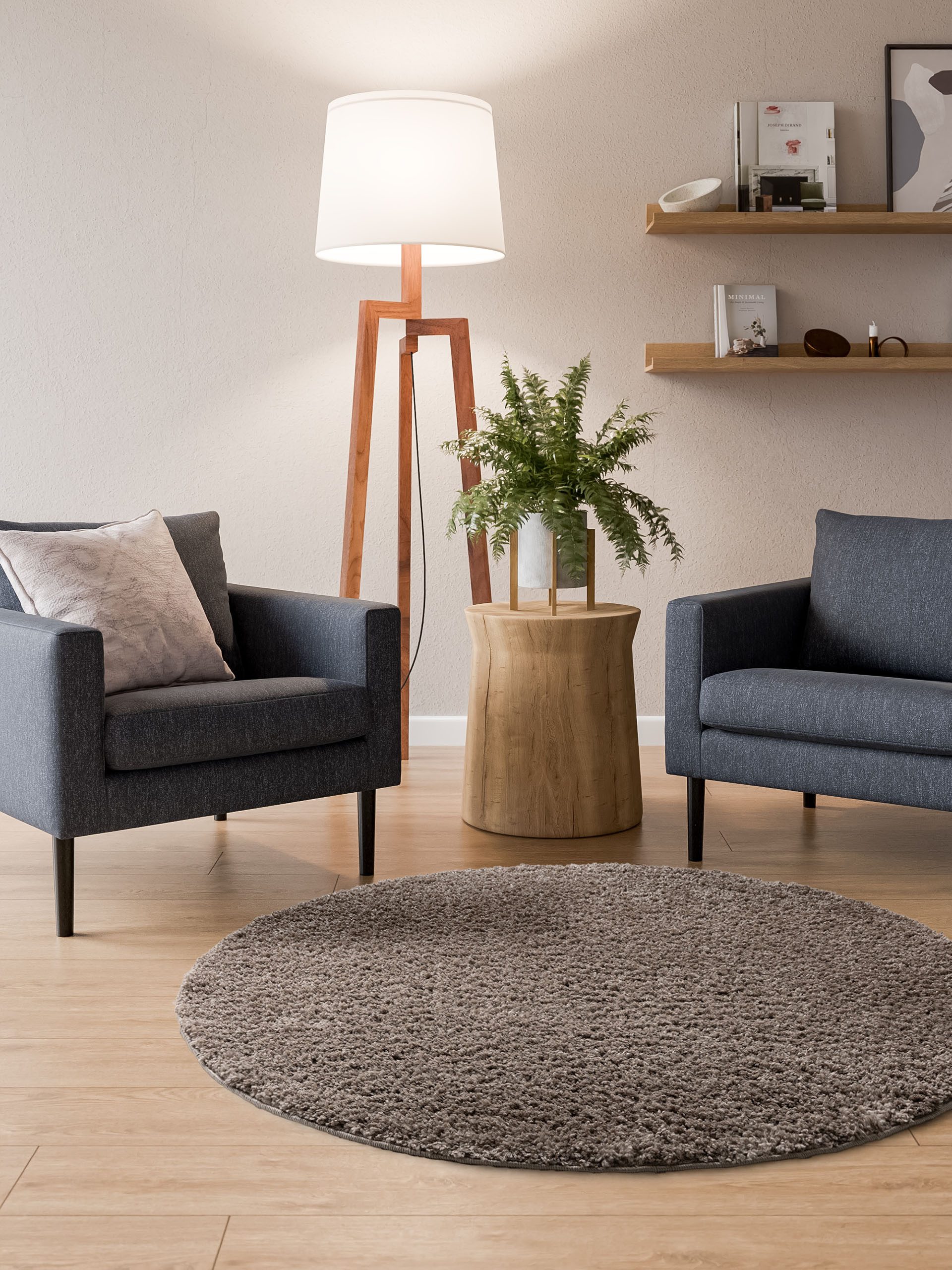 Interiyou Hochflor-Teppich Sofia, Rund, Höhe: 31 günstig online kaufen