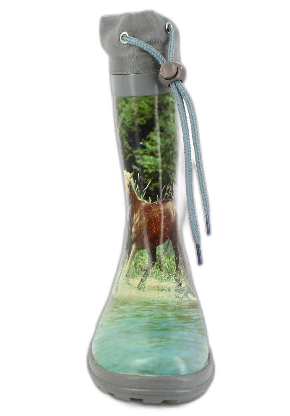 Beck Gummistiefel Pferde Gummistiefel (wasserdichter, robuster, schmaler Stiefel, für trockene Füße bei Regen und im Pferdestall) herausnehmbare Innensohle, weicher flexibler Naturkautschuk