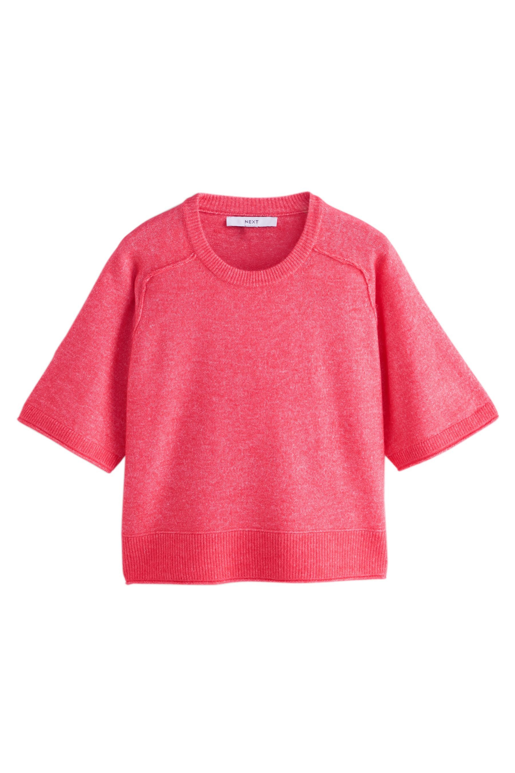 Strickpullover Gestricktes T-Shirt mit halblangen Ärmeln