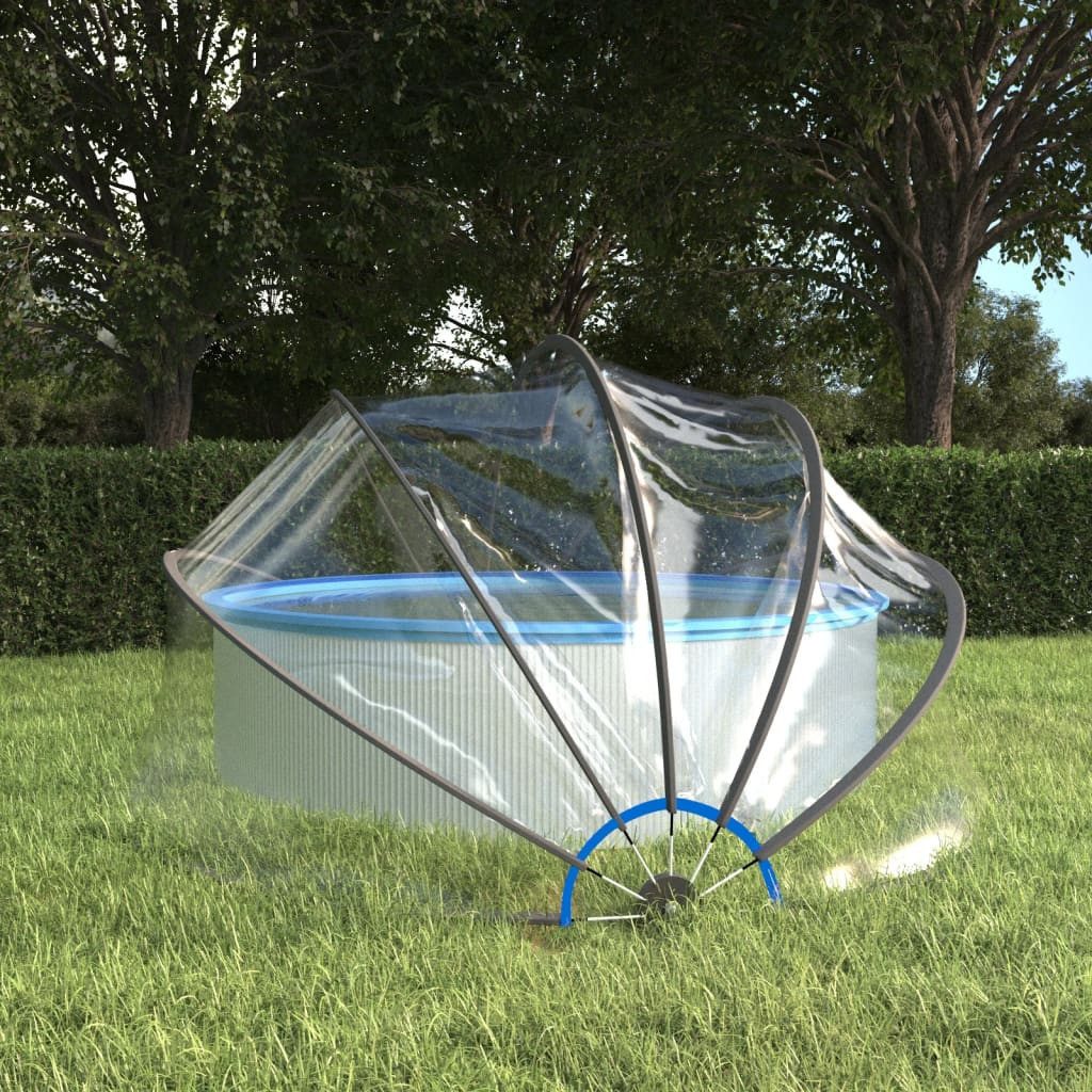 vidaXL Poolüberdachung, Pool-Kuppel Rund 376x188 cm PVC