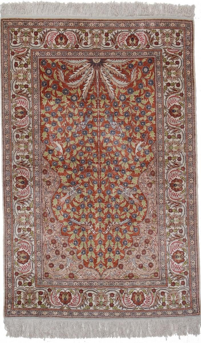 Seidenteppich Kayseri Seide 102x160 Handgeknüpfter Orientteppich, Nain Trading, rechteckig, Höhe: 3 mm