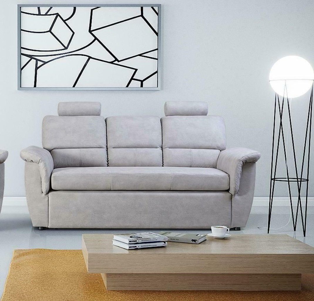 JVmoebel Sofa, 3 Sitz Sofa Couch Polster Bettfunktion Schlafsofa