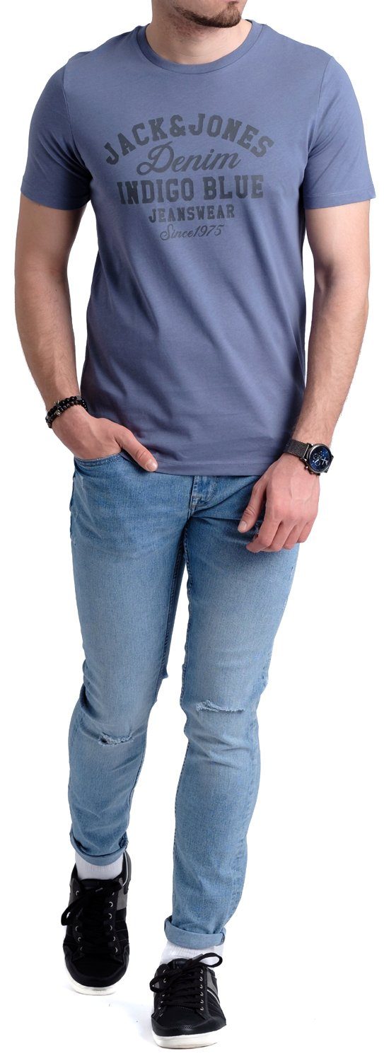 Jones Jack & aus 6 Print-Shirt mit T-Shirt Aufdruck OPT Baumwolle