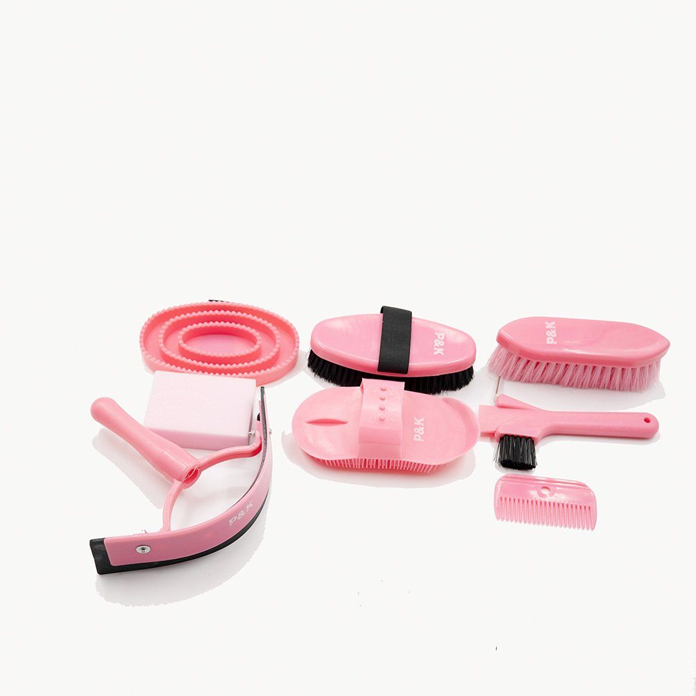 P & K Pferdebürste Pferdebürstenset Pferdepflegeset Pferde putzset in Pink