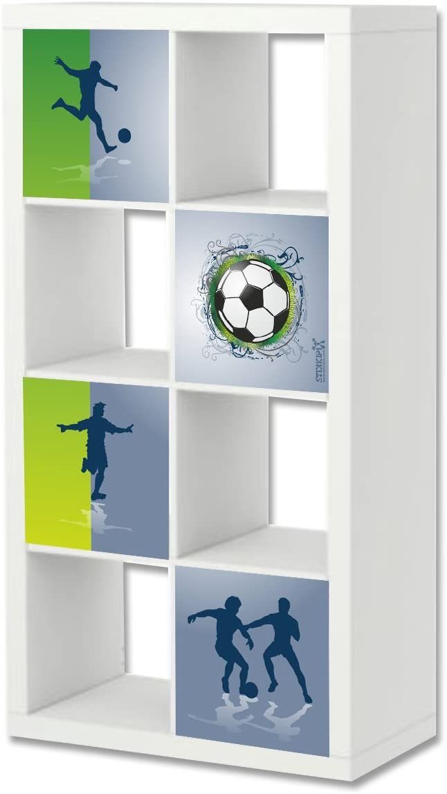 STIKKIPIX Möbelfolie ER04, (Möbel NICHT inkl) Fußball Möbelfolie Regal EXPEDIT KALLAX von IKEA