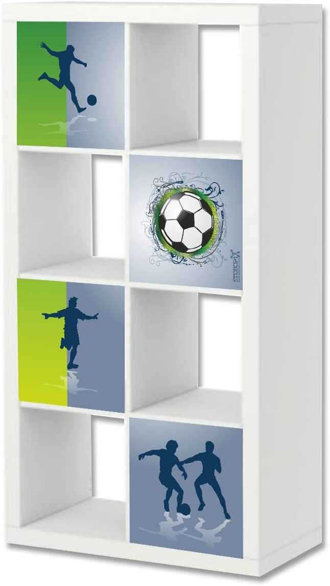 STIKKIPIX Möbelfolie »ER04«, (MÖBEL NICHT INKLUSIVE) Fußball Möbelfolie, Aufkleber-Set passend für das Regal EXPEDIT/KALLAX von IKEA