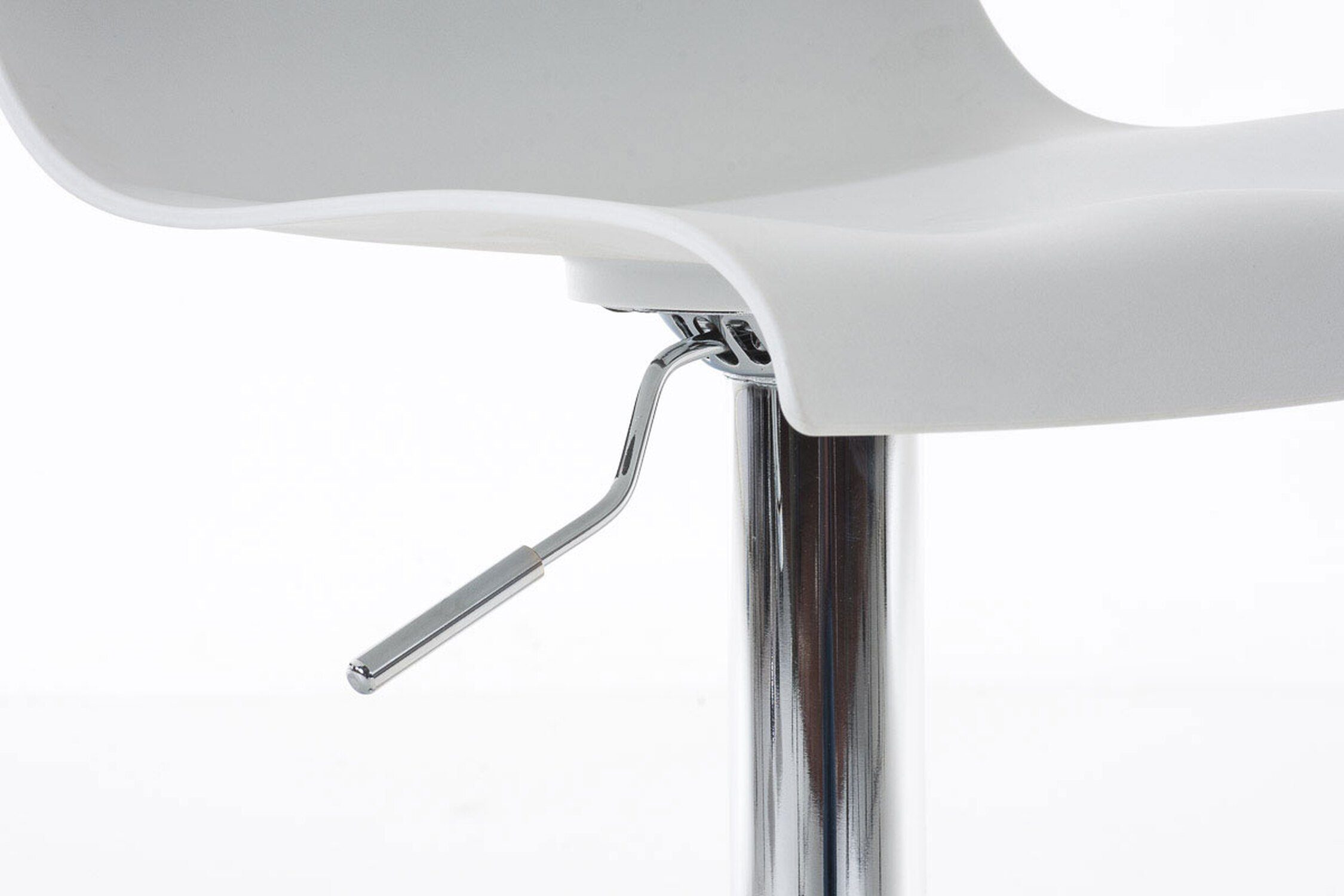 Fußstütze für Barhocker & - Theke Hoover Chrom (mit Kunststoff Küche Metall - Gestell Tresenhocker), Hocker TPFLiving Sitzfläche: Weiß -