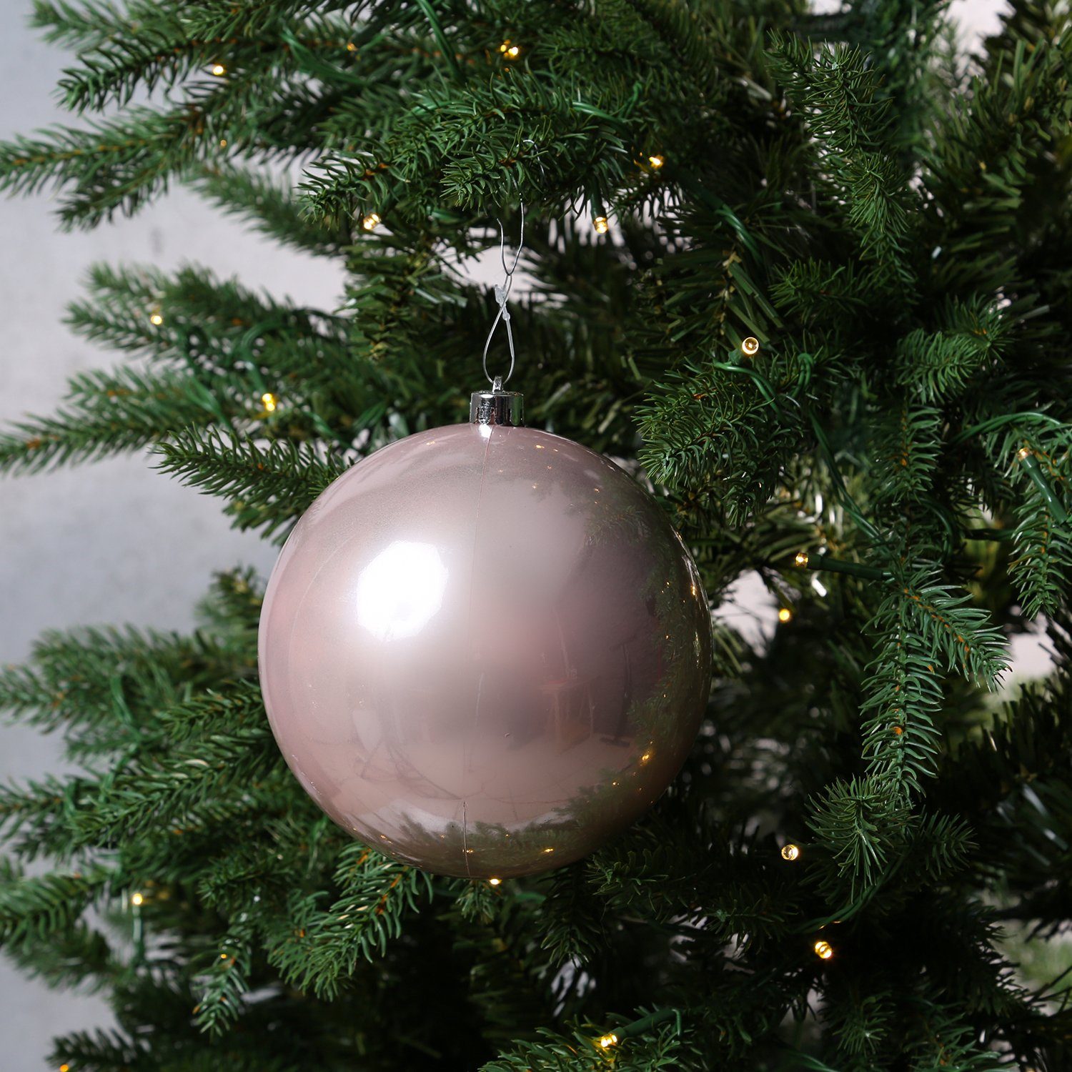 Christbaumkugel bruchfest MARELIDA glänzend 14cm St) (1 Außen Weihnachtskugel rosa Weihnachtsbaumkugel