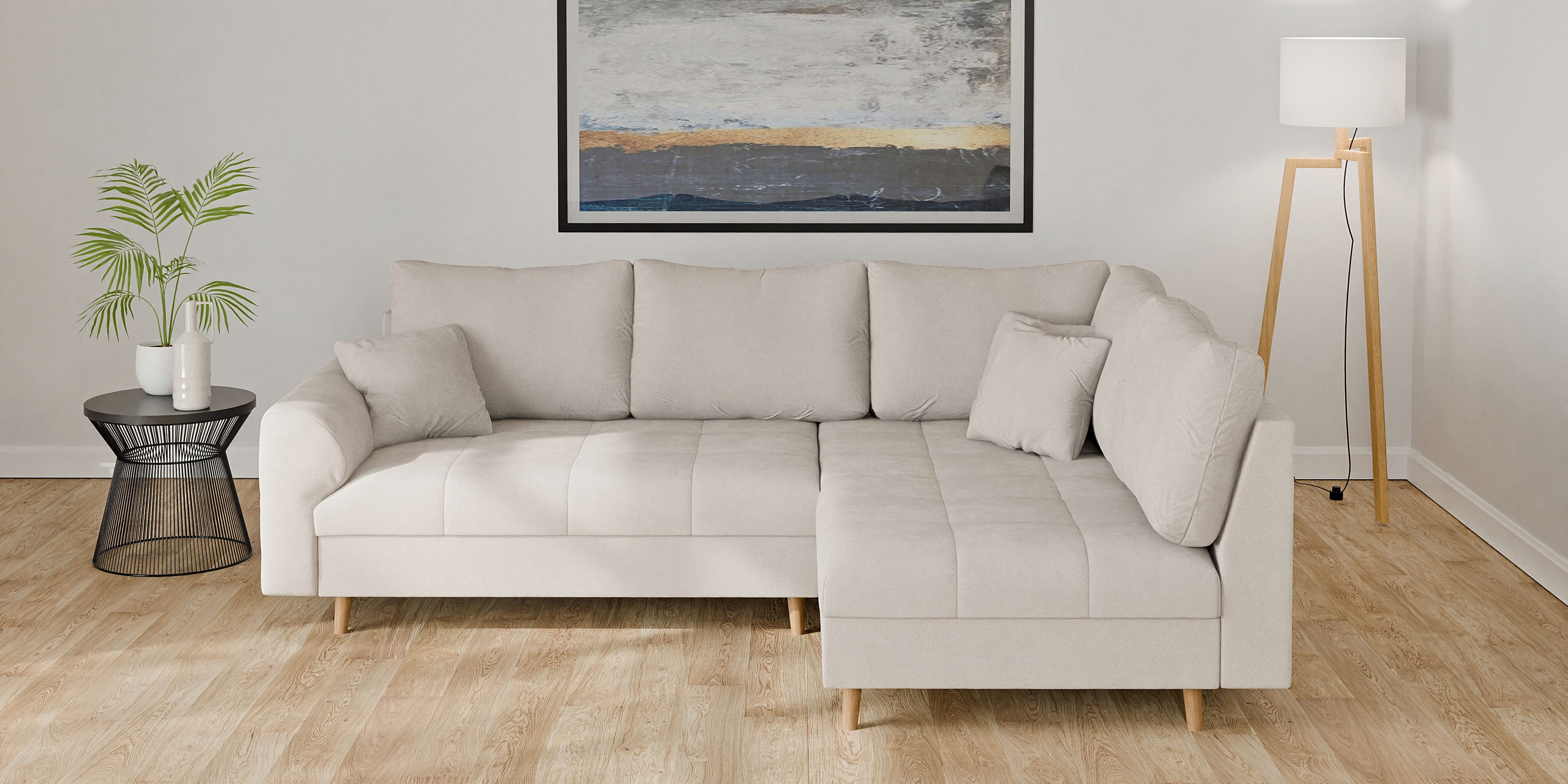 Ecksofa CHARRE L-Form mit Ottomane, Maße B/T/H: 231/161/81 cm