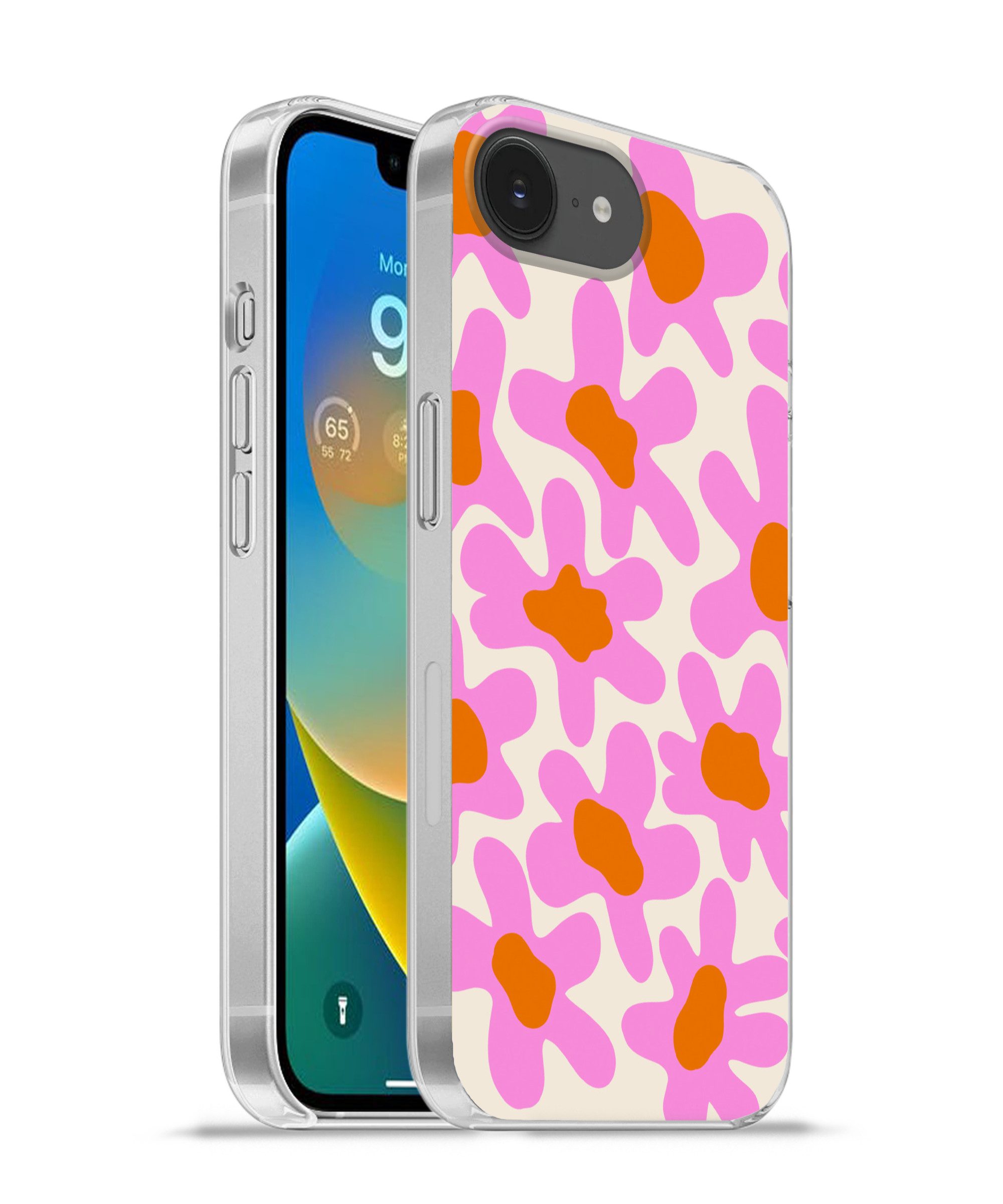 MuchoWow Handyhülle für Apple iPhone 16e Blume - Rosa - Muster, Smartphone-Bumper, Print, Handy Schutzhülle Dünn