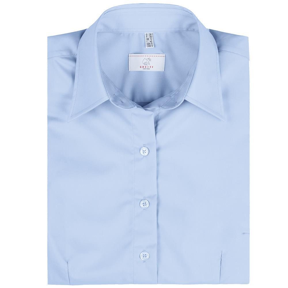 GREIFF Kurzarmbluse Greiff Corporate Bluse Damen BASIC Regular-Fit Hellblau günstig online kaufen