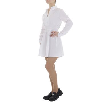 Ital-Design Minikleid Damen Party & Clubwear Blusenkleid in Weiß