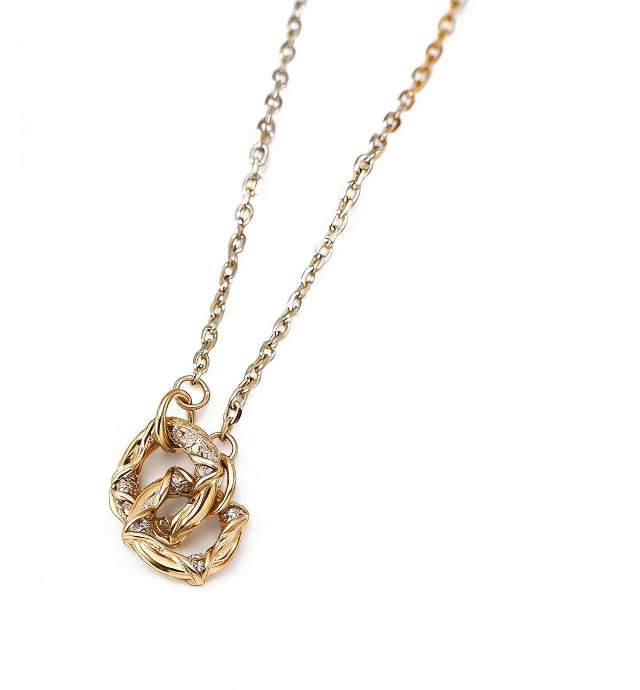 Jumpeak Kette mit Anhänger Damenhalskette aus Sterlingsilber, 18K vergoldet,Schlüsselbeinkette, Geschenk erstkommunion,Damen geschenk,Mama tochter geschenk
