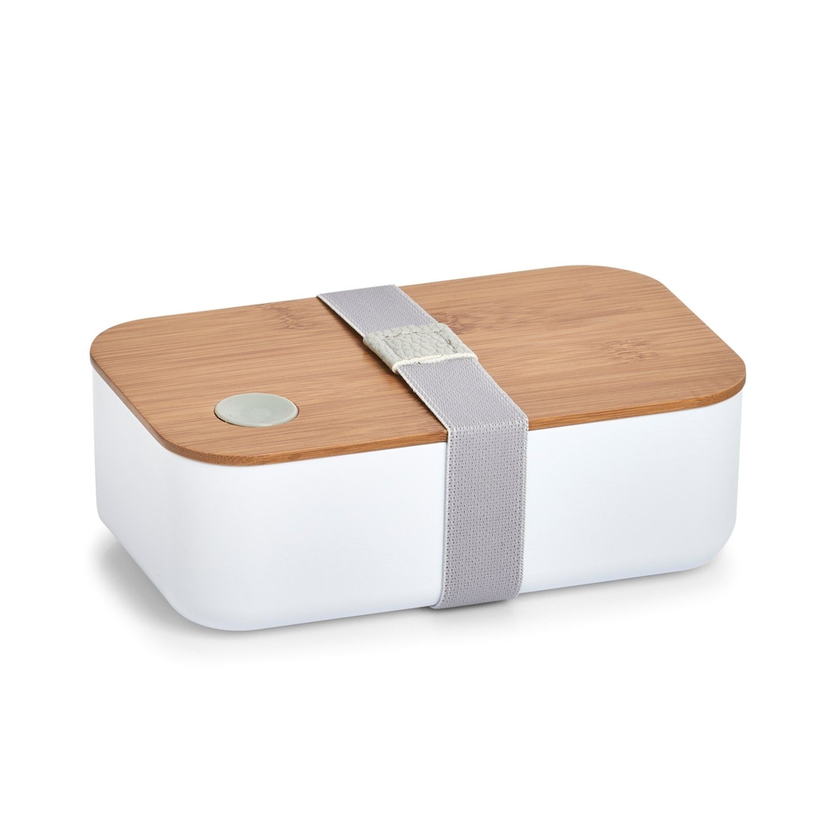 Neuetischkultur Lunchbox mit Lunchbox Bambusdeckel, Bambus Kunstoff, Weiß