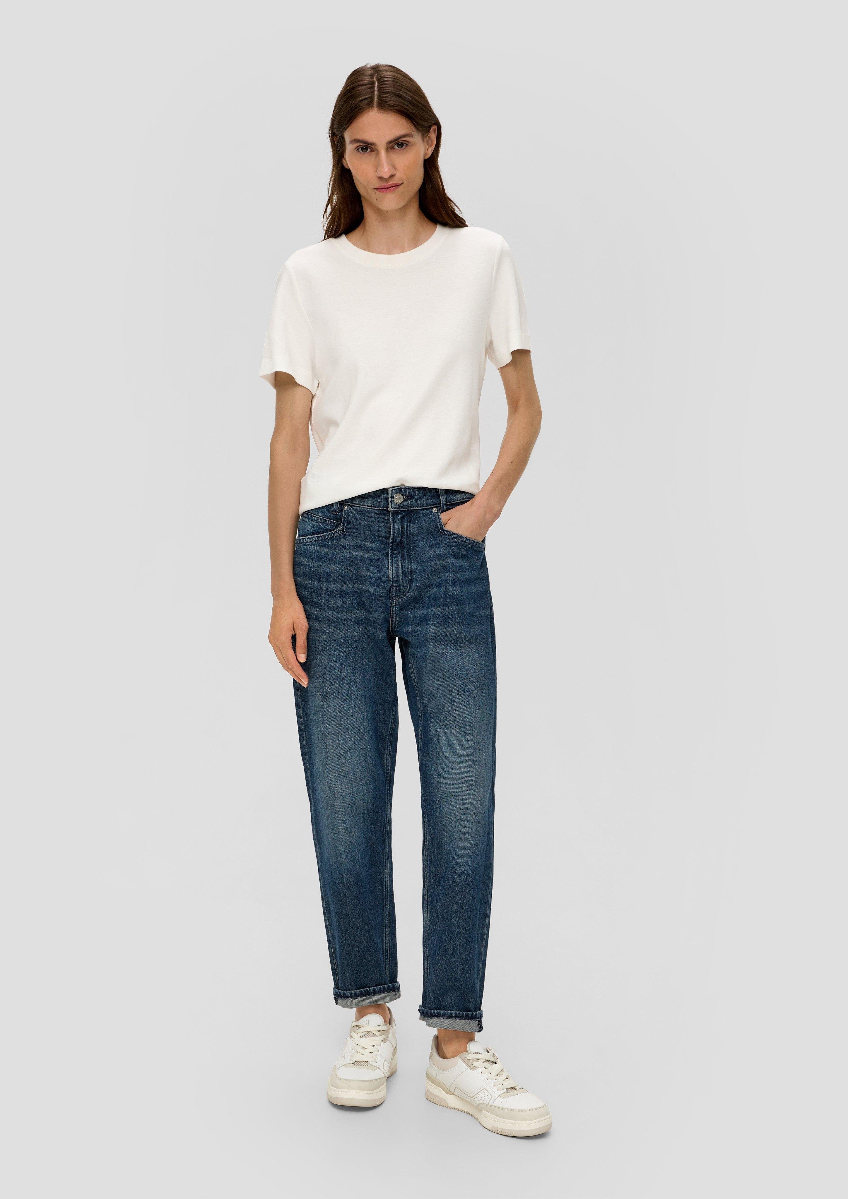 Mid Tapered / / Rise Ankle-Jeans s.Oliver / Franciz Relaxed Fit Leg Waschung, 7/8-Jeans Label-Patch