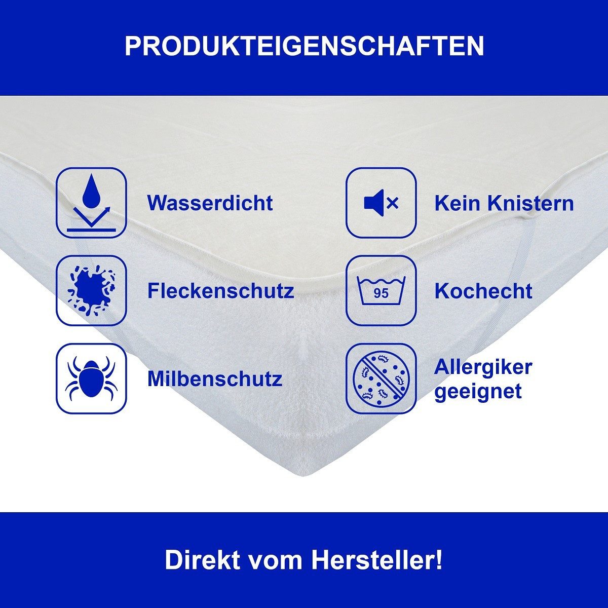 Matratzenauflage Molton mit Eckgummi wasserdicht DUKAL, günstig online kaufen