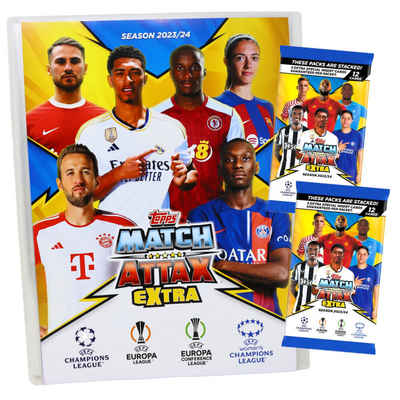 Topps Sammelkarte Topps Match Attax Karten Champions League Extra 2023-2024 - 1 Mappe +, Booster