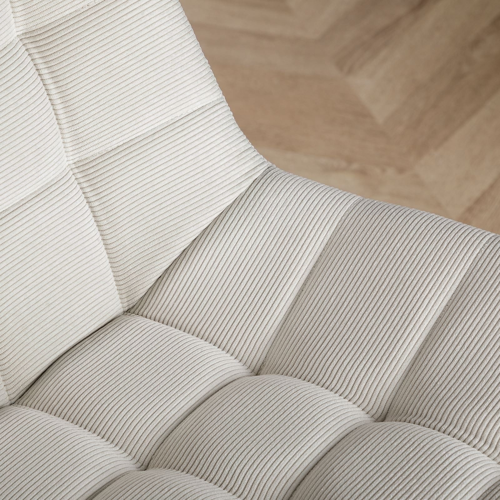 IDIMEX Drehstuhl VASILO, Bürostuhl höhenverstellbar mit Metallgestell und Cordstoff Beige