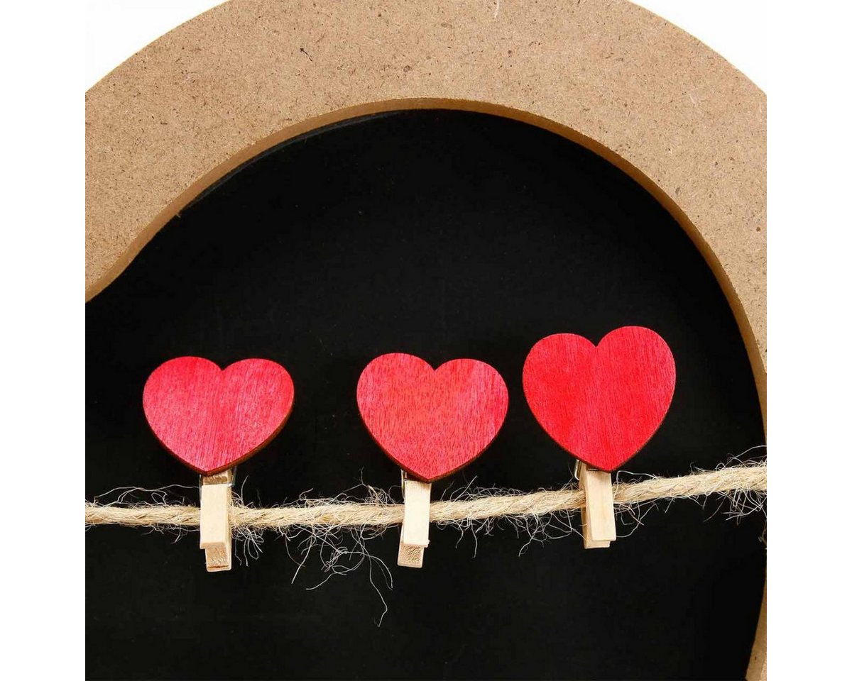 Thumbnail - Viana Streudeko Wanddeko Herz Fotohalter Memohalter Dekoherz 10 Klammern 30cm -