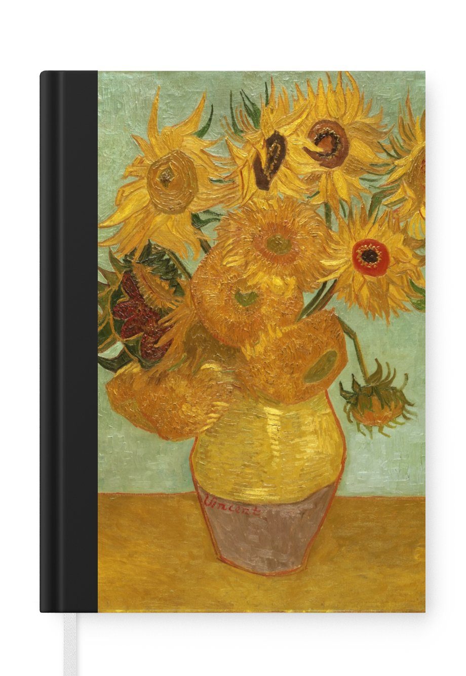 MuchoWow Notizbuch Sonnenblumen - Vincent van Gogh, Journal, Merkzettel, Tagebuch, Notizheft, A5, 98 Seiten, Haushaltsbuch