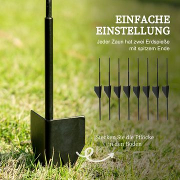 Outsunny Zaun 4er Set Gartenzaun 3,52 x 1,1 m Dekorative Gitterzaun, (Drahtzaun, 4-St., Drahtgitter), für Garten, Balkon, Metall, Schwarz