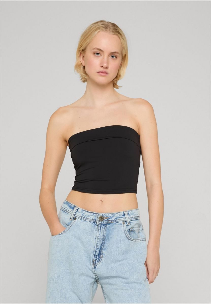 URBAN CLASSICS Tanktop Damen Schulterfreies Cropped Top 2-Pack
