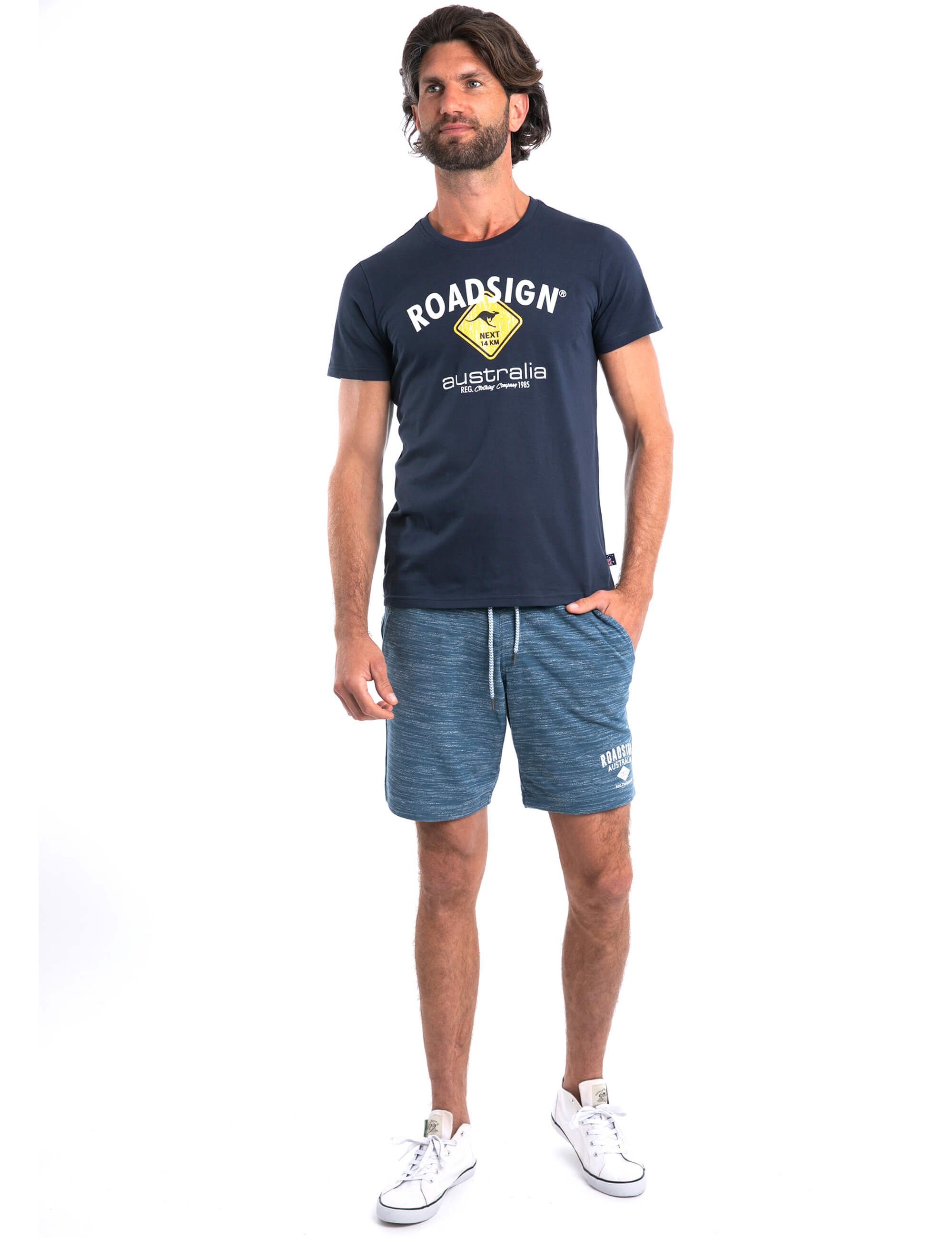 ROADSIGN australia T-Shirt Logoprint (1-tlg) mit Baumwolle Logo-Aufdruck Rundhalsausschnitt, % navy und 100