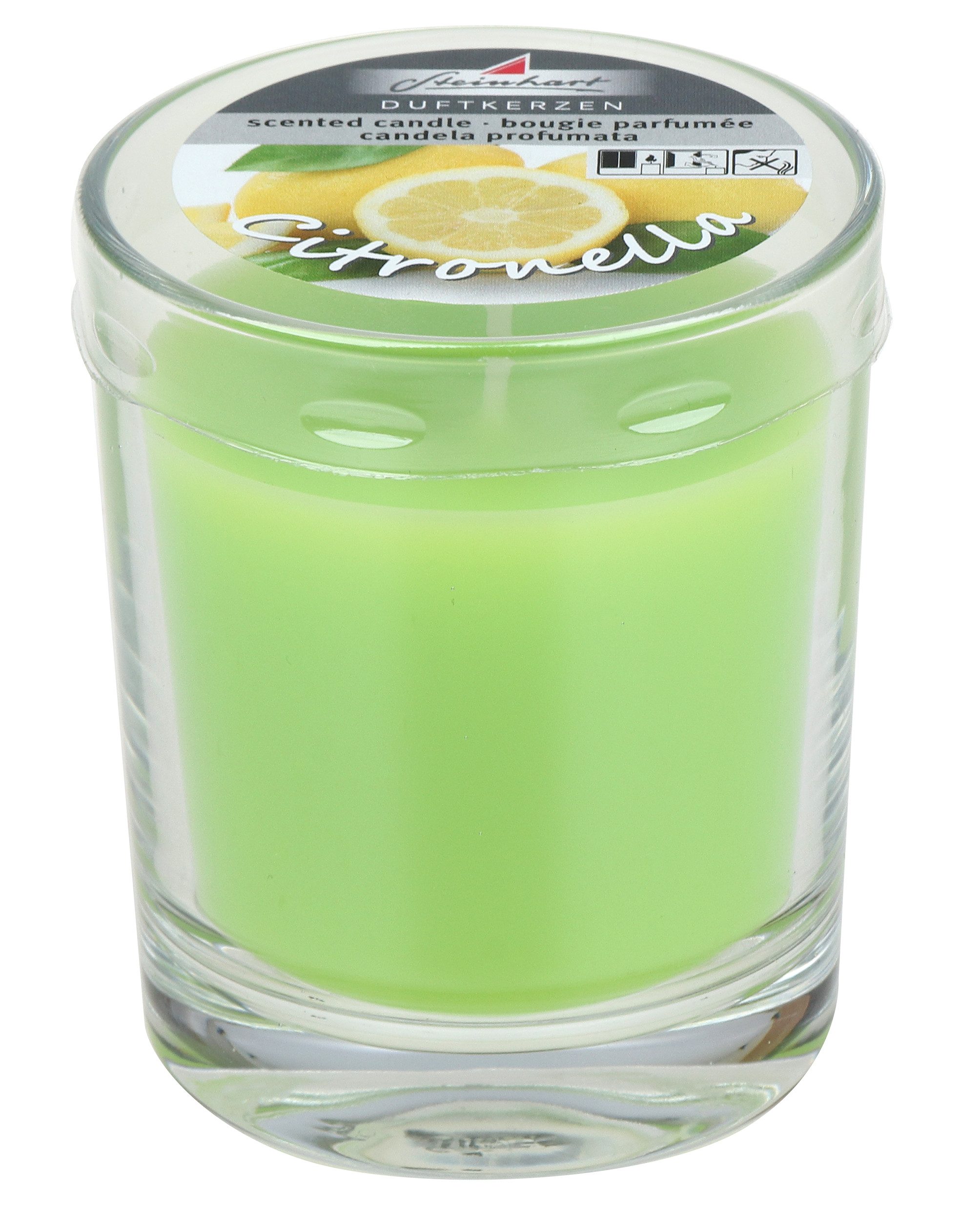 Steinhart Kerzen Duftkerze Citronella Kerze im Glas Limette 79/65 mm