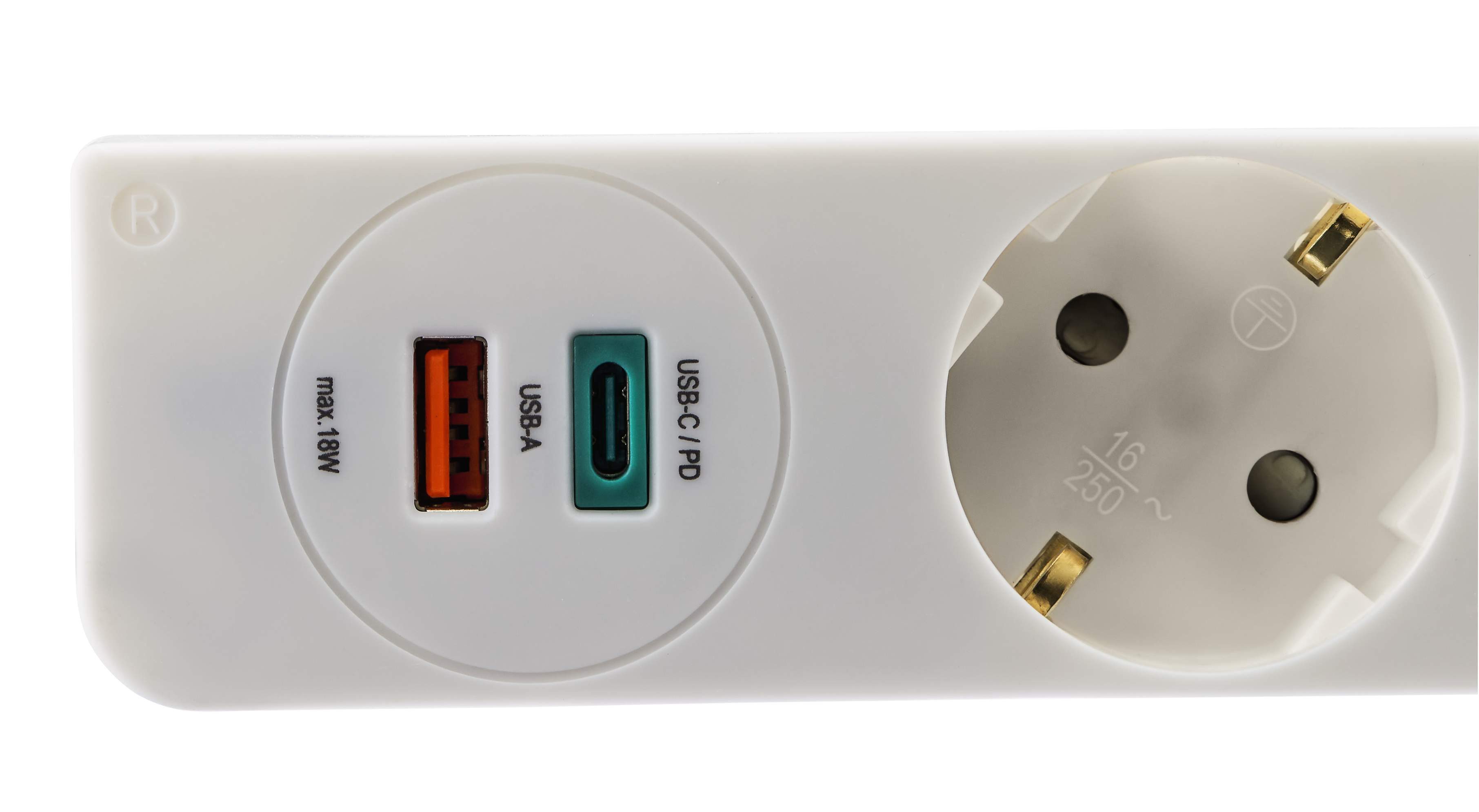 Hama Mehrfachstecker 3-Fach mit 2x USB-C USB Weiß Mehrfachsteckdose (Berührungsschutz), Steckdosenleiste mit Schalter Mehrfachsteckdose Steckerleiste 1,4m