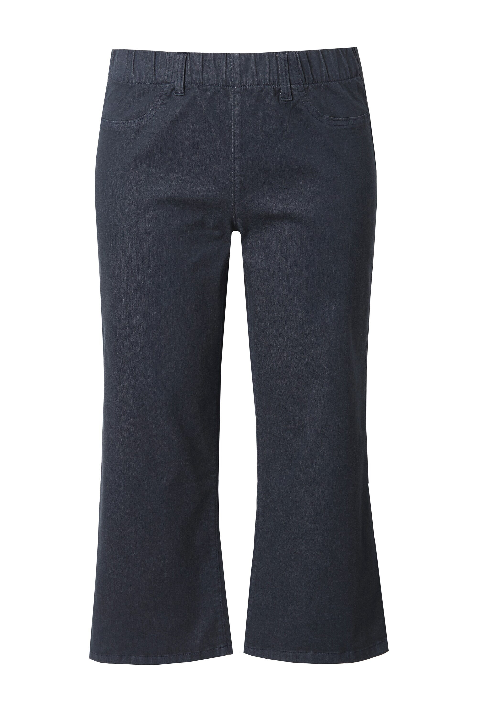Ulla Popken Regular-fit-Jeans Jeansculotte Mary weites Bein Elastikbund günstig online kaufen