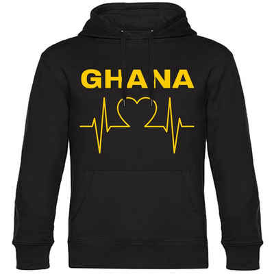 multifanshop Kapuzensweatshirt Ghana - Herzschlag - Pullover